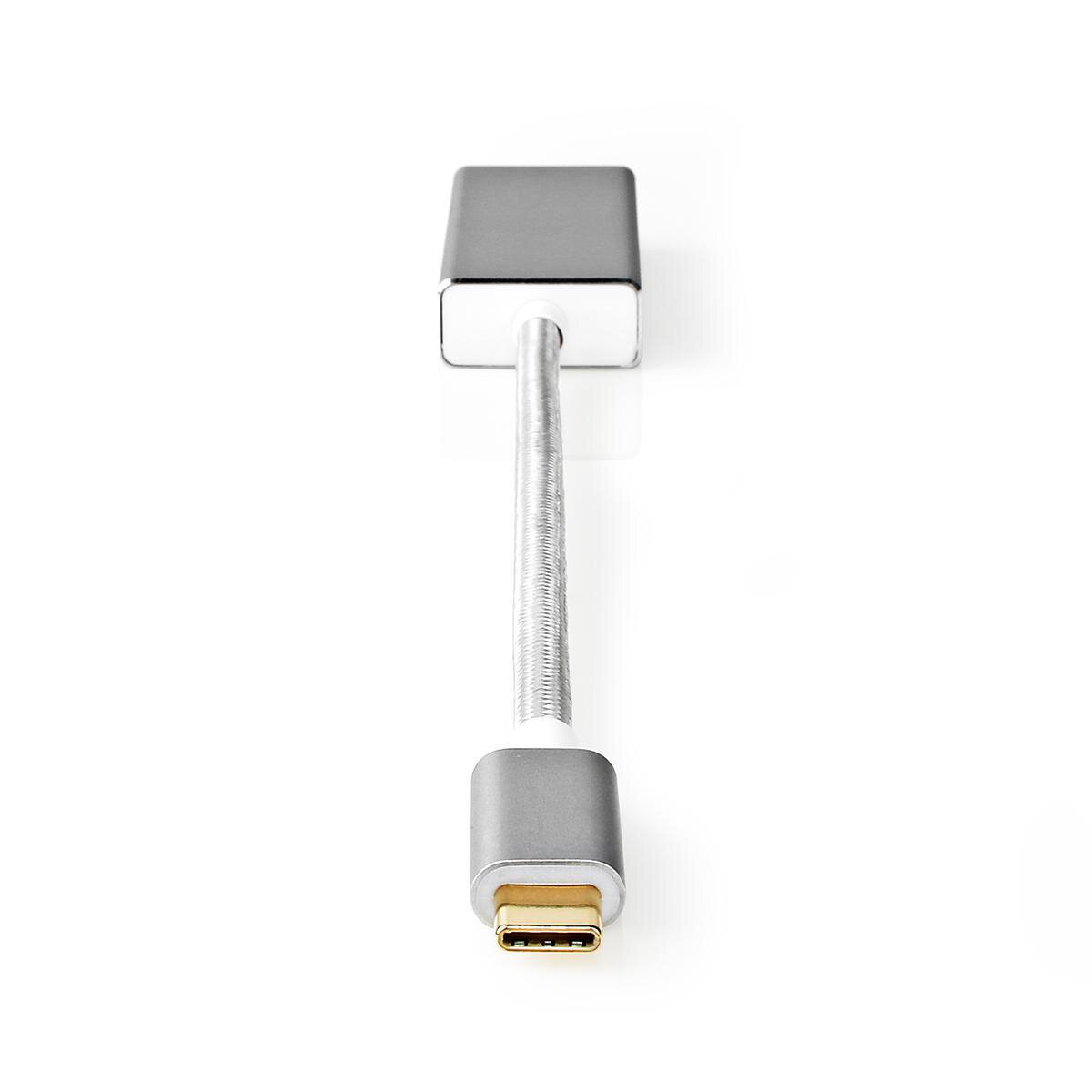 Nedis USB-Adapter | USB 3.2 Gen 1 | USB-C™ Stecker | DisplayPort | 0.20 m | rund | Vergoldet | Geflochten / Nylon | Silb...