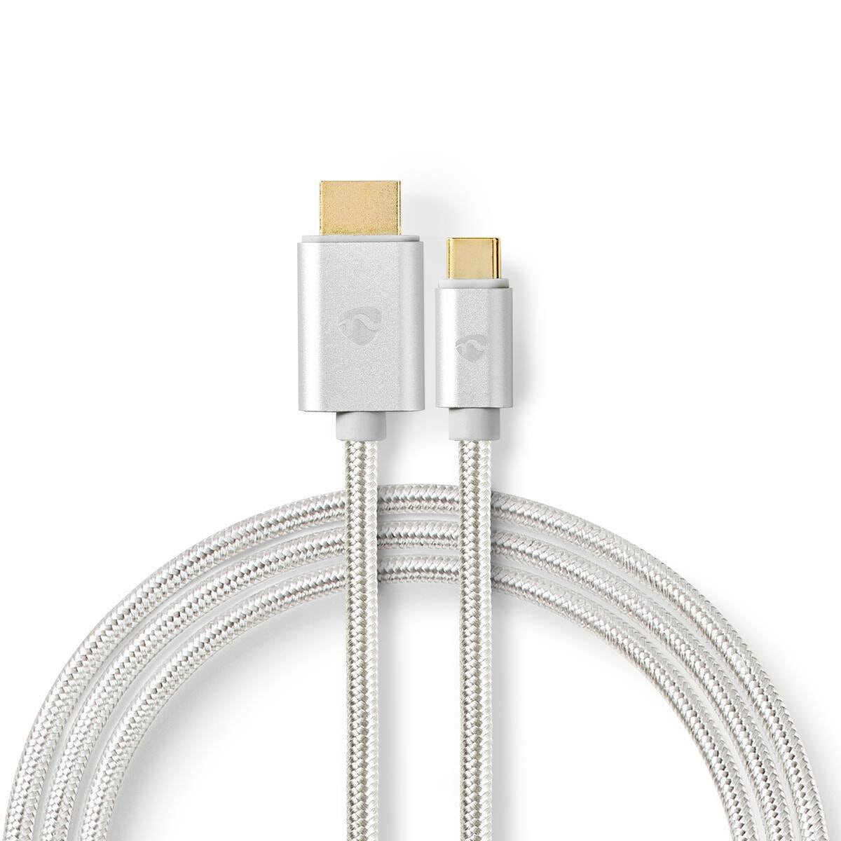 Nedis USB-Adapter | USB 3.2 Gen 1 | USB-C™ Stecker | HDMI™ | 18 Gbps | 2.00 m | rund | Vergoldet | Geflochten / Nylon | ...