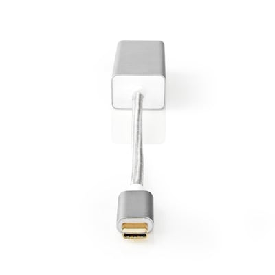 Nedis USB-Adapter USB 3.2 Gen 1 USB-C™ Stecker - RJ45 Buchse, 1 Gbps, 0.20 m, Rund, Vergoldet, Geflochten / Nylon, Silbe...