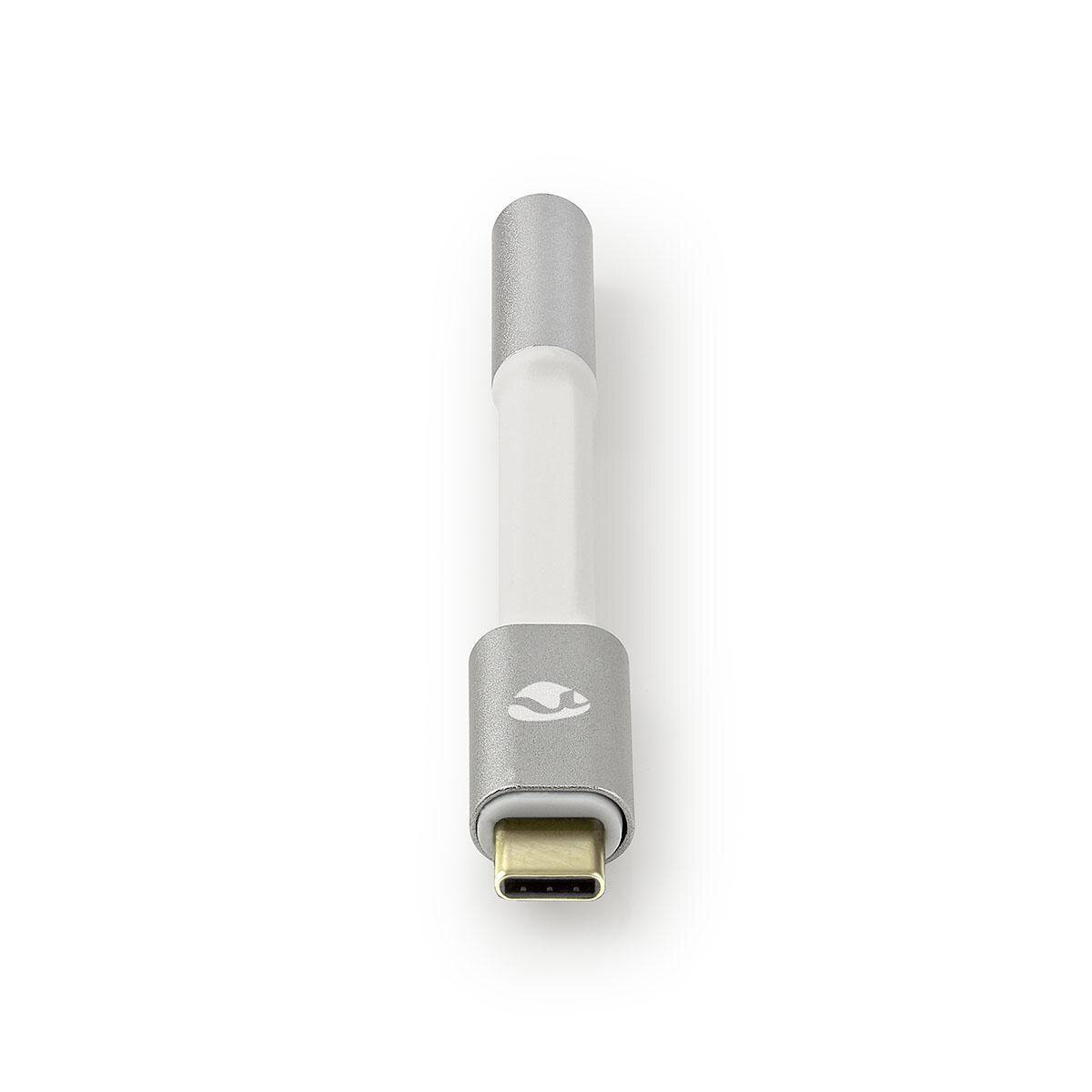 Nedis USB-Adapter | USB 2.0 | USB-C™ Stecker | 3.5 mm Buchse | 0.08 m | rund | Vergoldet | Geflochten / Nylon | Silber /...