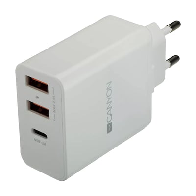 Canyon Power Adapter H-08 PD 30W, USB-C, USB-A, weiß (CNE-CHA08W)