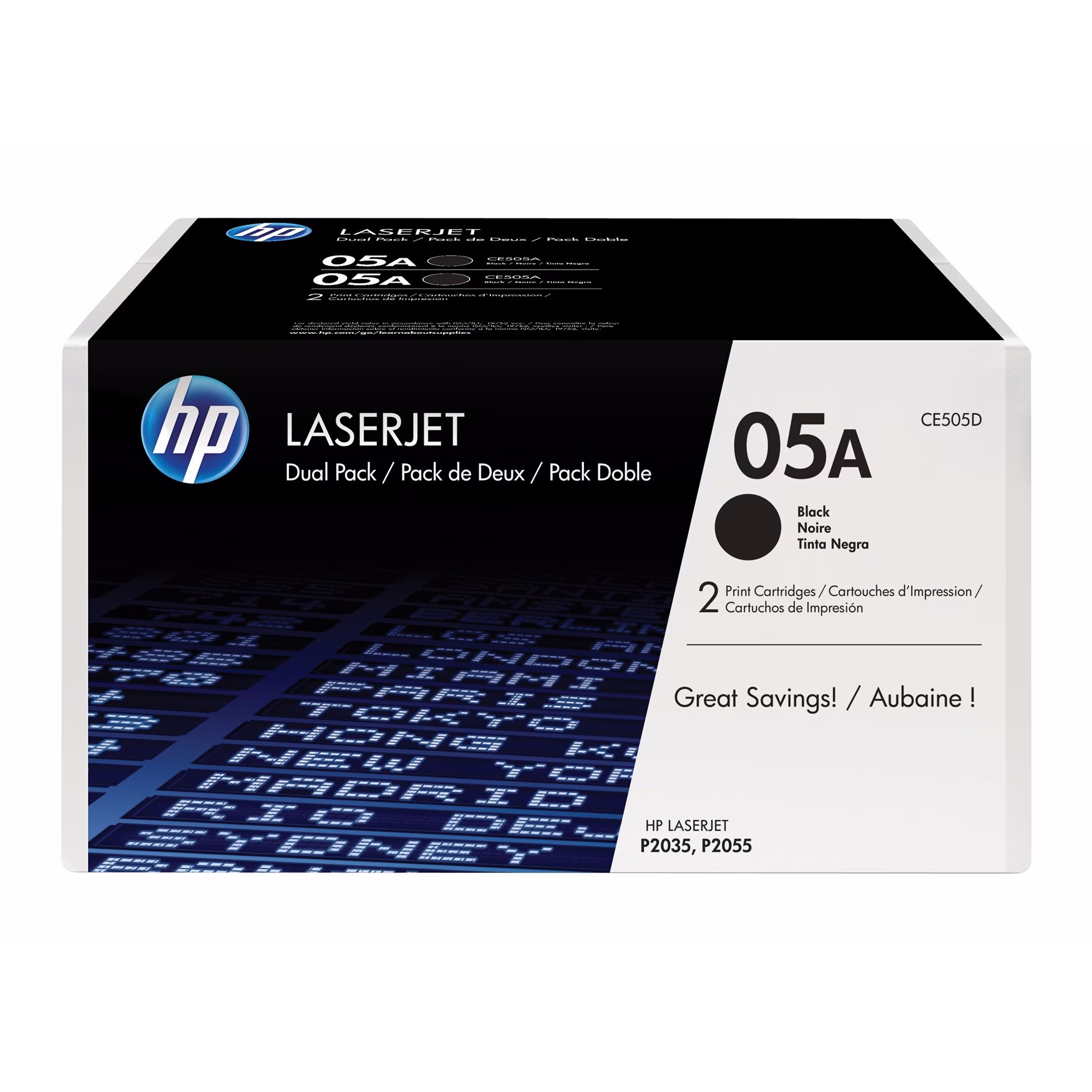HP 05A CE505D Original LaserJet Tonerkartuschen 2er-Pack