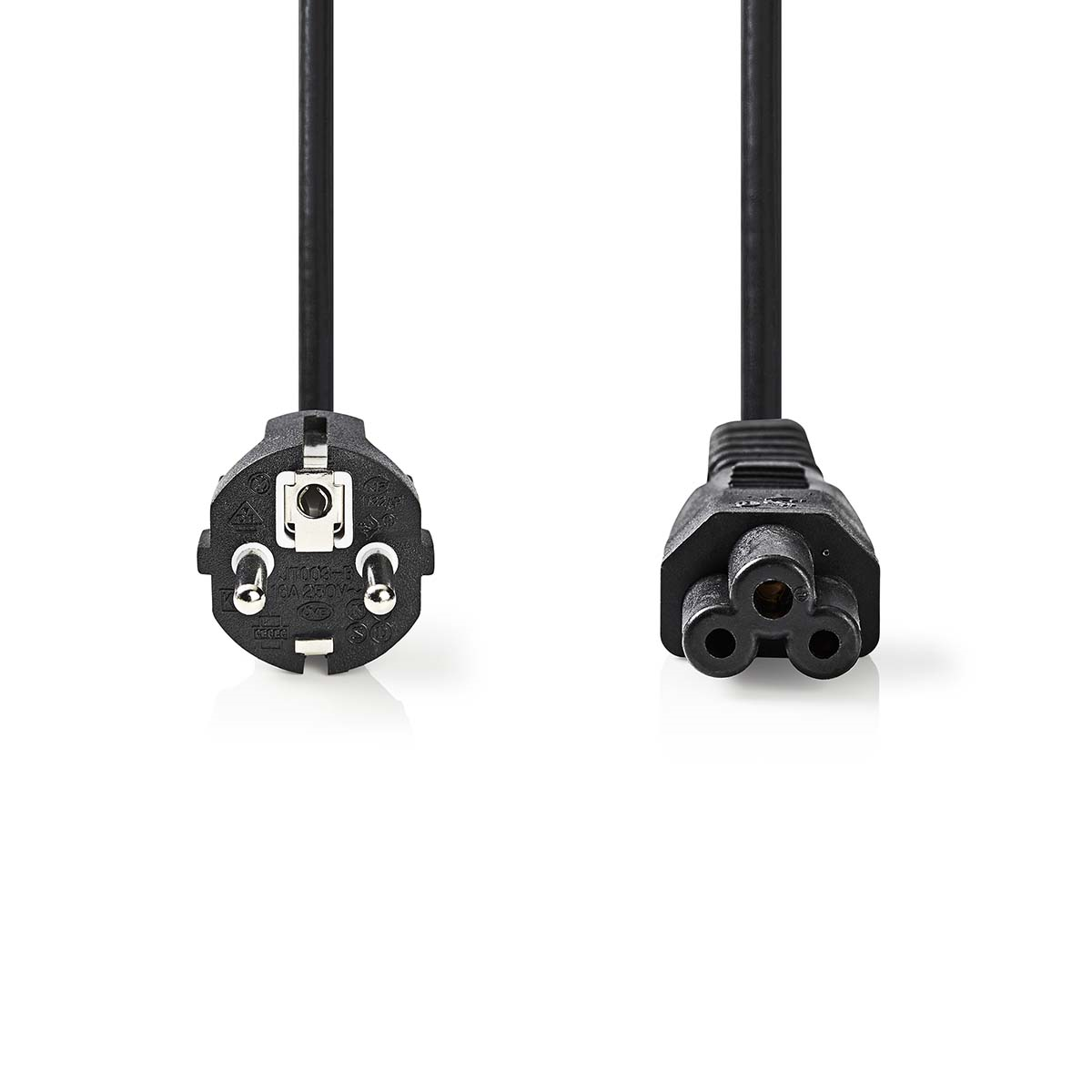 Nedis Stromkabel | Schutzkontaktstecker | IEC-320-C5 - Gerade | Gerade | Vernickelt | 2.00 m | Rund | PVC | Schwarz | La...