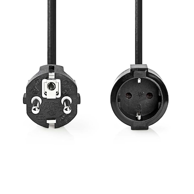 Nedis Stromkabel | Schutzkontaktstecker | Schutzkontaktsbuchse Gerade | Gerade | Vernickelt | 5.00 m | Rund | PVC | Schw...