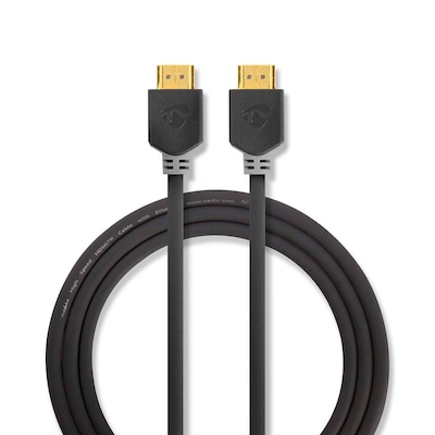Nedis HDMI™ -Kabel | HDMI™ Stecker | 8K@60Hz | eARC | Vergoldet | 3.00 m | PVC | Anthrazit | Box