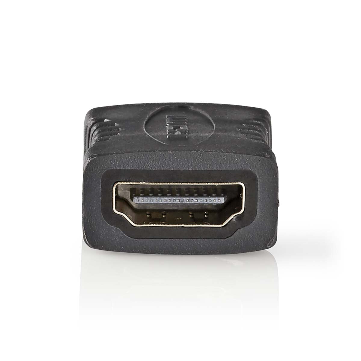 Nedis HDMI™ -Adapter | HDMI™ Buchse | HDMI™ Buchse | Vergoldet | Gerade | PVC | Anthrazit | 1 Stück | Verpackung mit Sic...