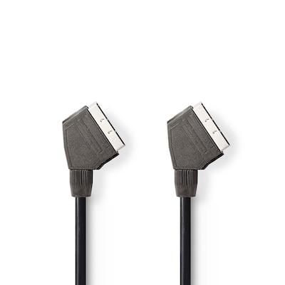 Nedis SCART-Kabel | SCART Stecker | SCART Stecker - Vernickelt | 480p | 1.50 m | Rund | PVC | Schwarz | Label
