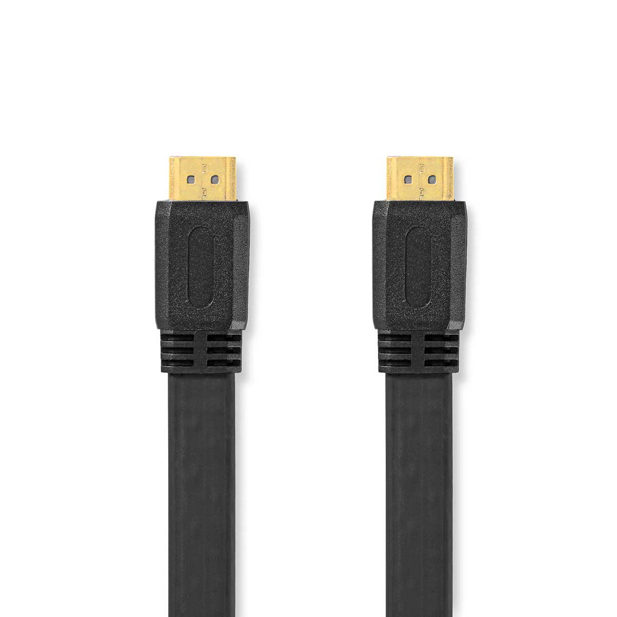 Nedis HDMI-Flachkabel mit Ethernet, vergoldet,10m [Schwarz]