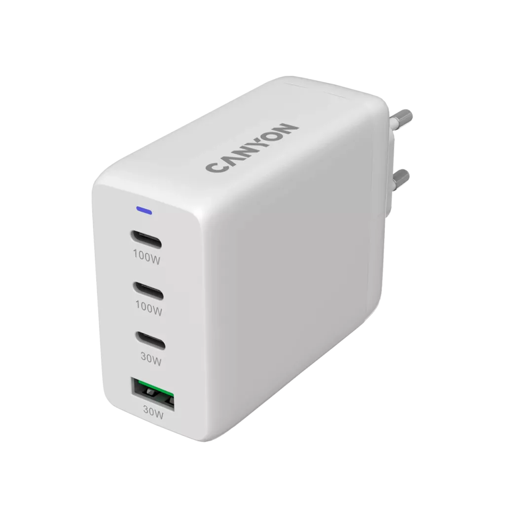 CANYON Charger CU100ACC GaN 100W 3xPD 1xQC EU White