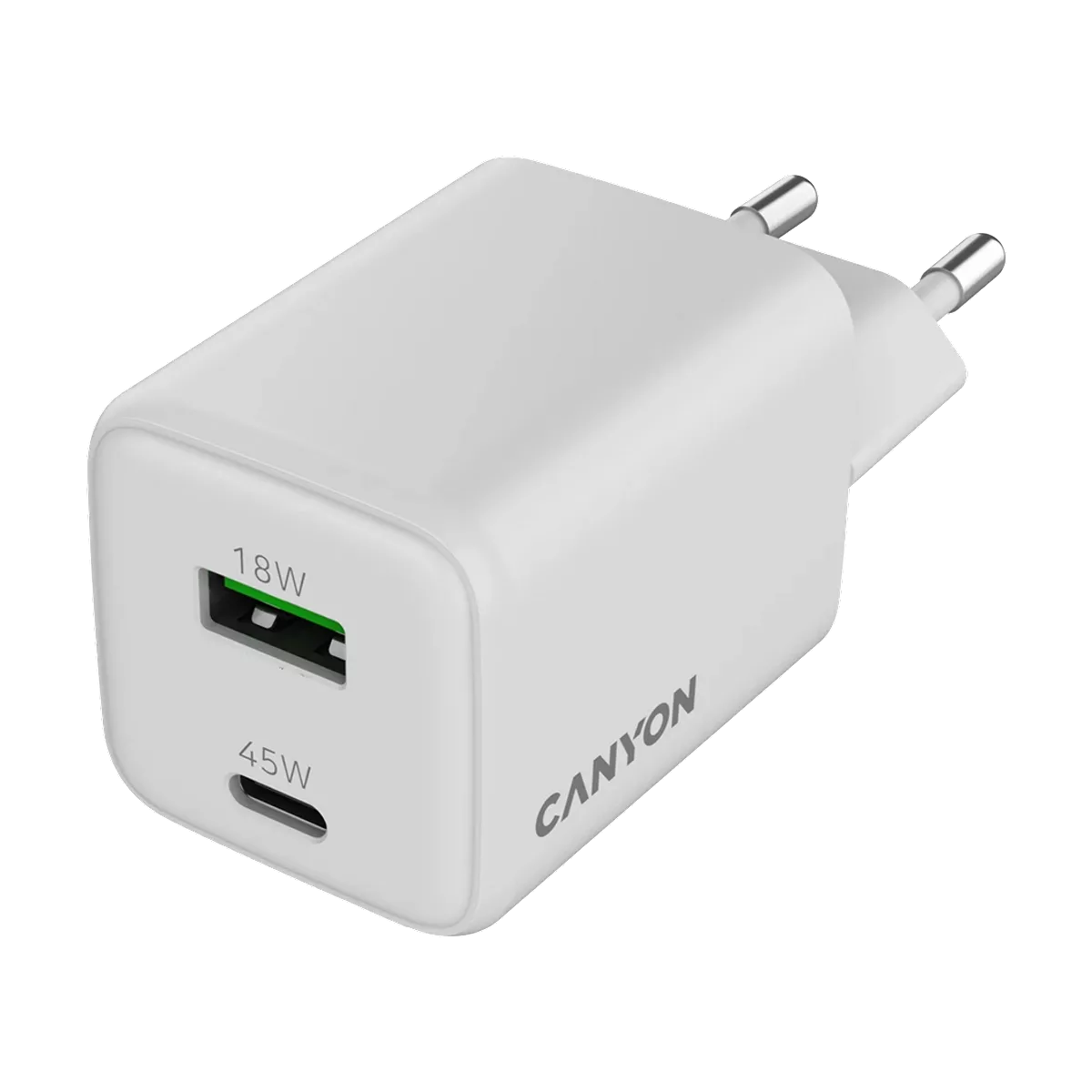 CANYON Charger CU45AC GaN 45W 1xPD 1xQC EU White