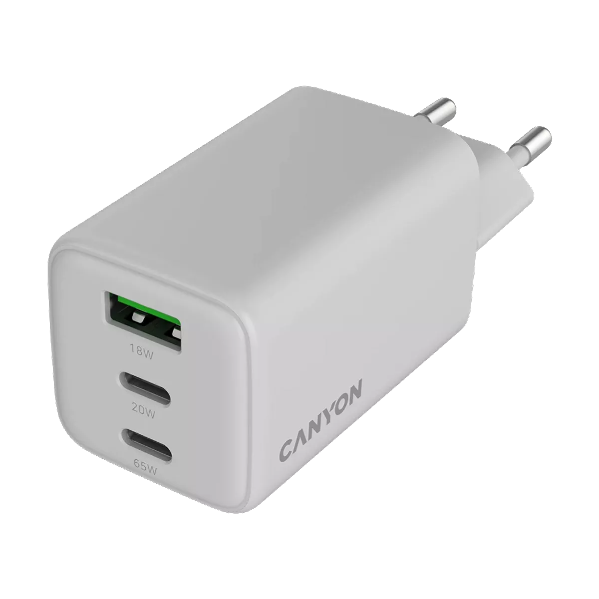 CANYON Charger CU65ACC GaN 65W 2xPD 1xQC EU White