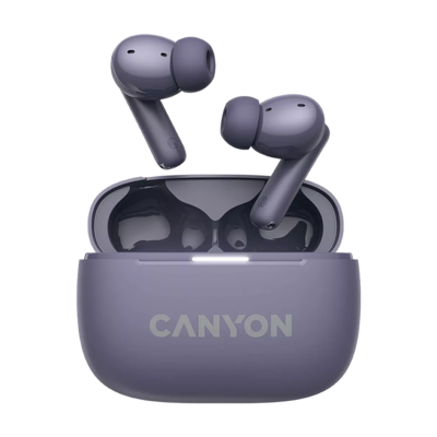 CANYON In-Ear Kopfhörer OnGo TWS-10, Purple Bluetooth 5.3, Umgebungsgeräuschunterdrückung, Vier Mikrofone