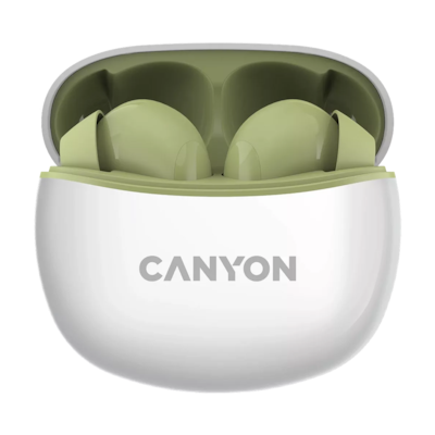 CANYON In-Ear Kopfhörer TWS-5, Green Bluetooth 5.3, Berührungssteuerung, Ladeeingang: USB-C