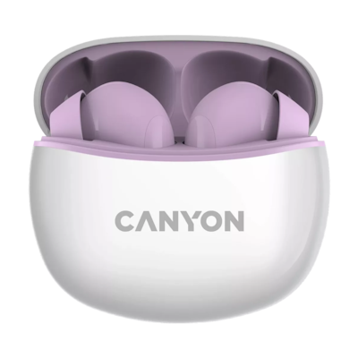 CANYON In-Ear Kopfhörer TWS-5, Purple Bluetooth 5.3, Berührungssteuerung, Ladeeingang: USB-C