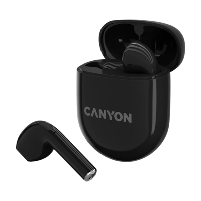 CANYON In-Ear Kopfhörer TWS-6, Black Bluetooth 5.3, Berührungssteuerung