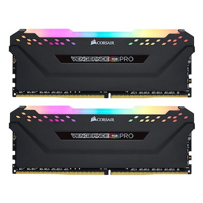 Corsair Vengeance RGB Pro Schwarz 16GB Kit (2x8GB) DDR4-3600 CL18 DIMM Arbeitsspeicher, optimiert für AMD