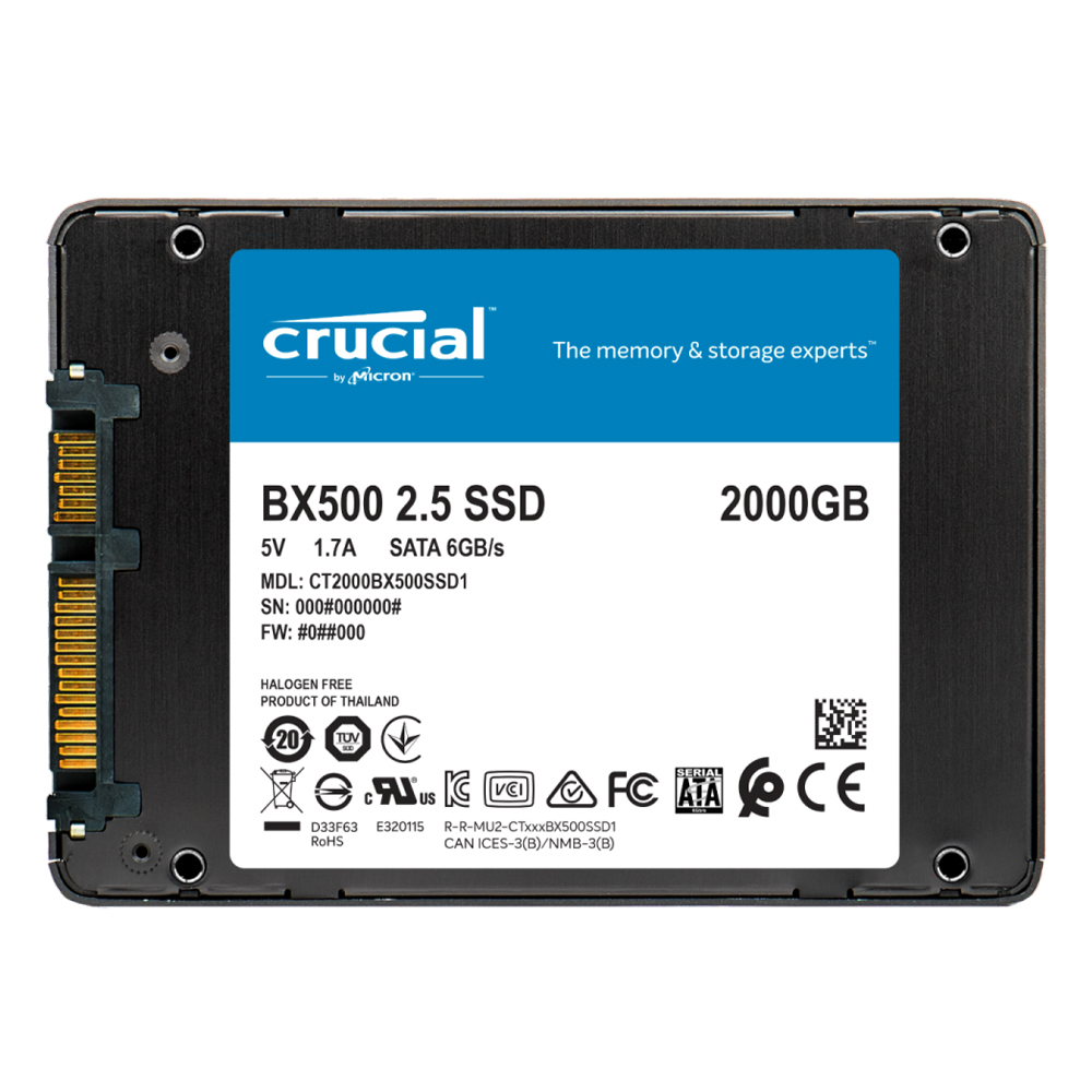 Crucial BX500 SSD 2TB 2.5 Zoll SATA - Solid-State-Drive online
