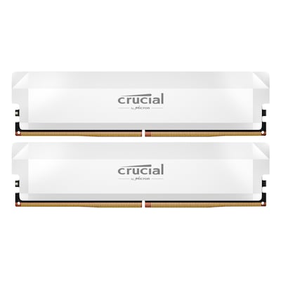 Crucial Pro OC Weiß 64GB Kit (2x32GB) DDR5-6000 CL40 UDIMM Gaming-Arbeitsspeicher - Unterstützt Intel XMP 3.0 und AMD EX...