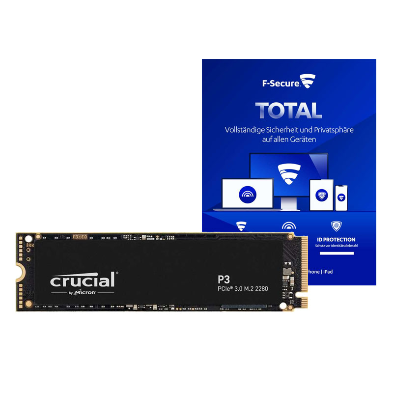 Crucial P3 Plus M.2 PCIe 2TB SSD inkl. F-Secure Total Internes Solid-State-Module