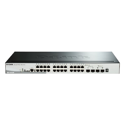 D-Link DGS-1510-28P Stackable Smart Managed Switch 28-Port 24x Gigabit Ethernet PoE+ (max. 193 W), 2x Gigabit SFP, 2x 10...