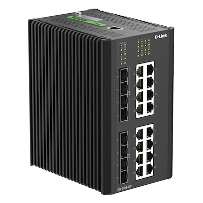 D-Link DIS-310G-24X Managed Switch 16x Gigabit Ethernet, 2x 1G SFP, 2x 10G SFP+, DIN-Schienenmontage, IP40