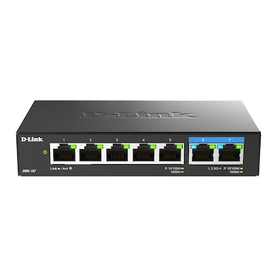 Thumbnail - D-Link DMS-107 Unmanaged Switch 5x Gigabit Ethernet, 2x 2.5 Gigabit Ethernet
