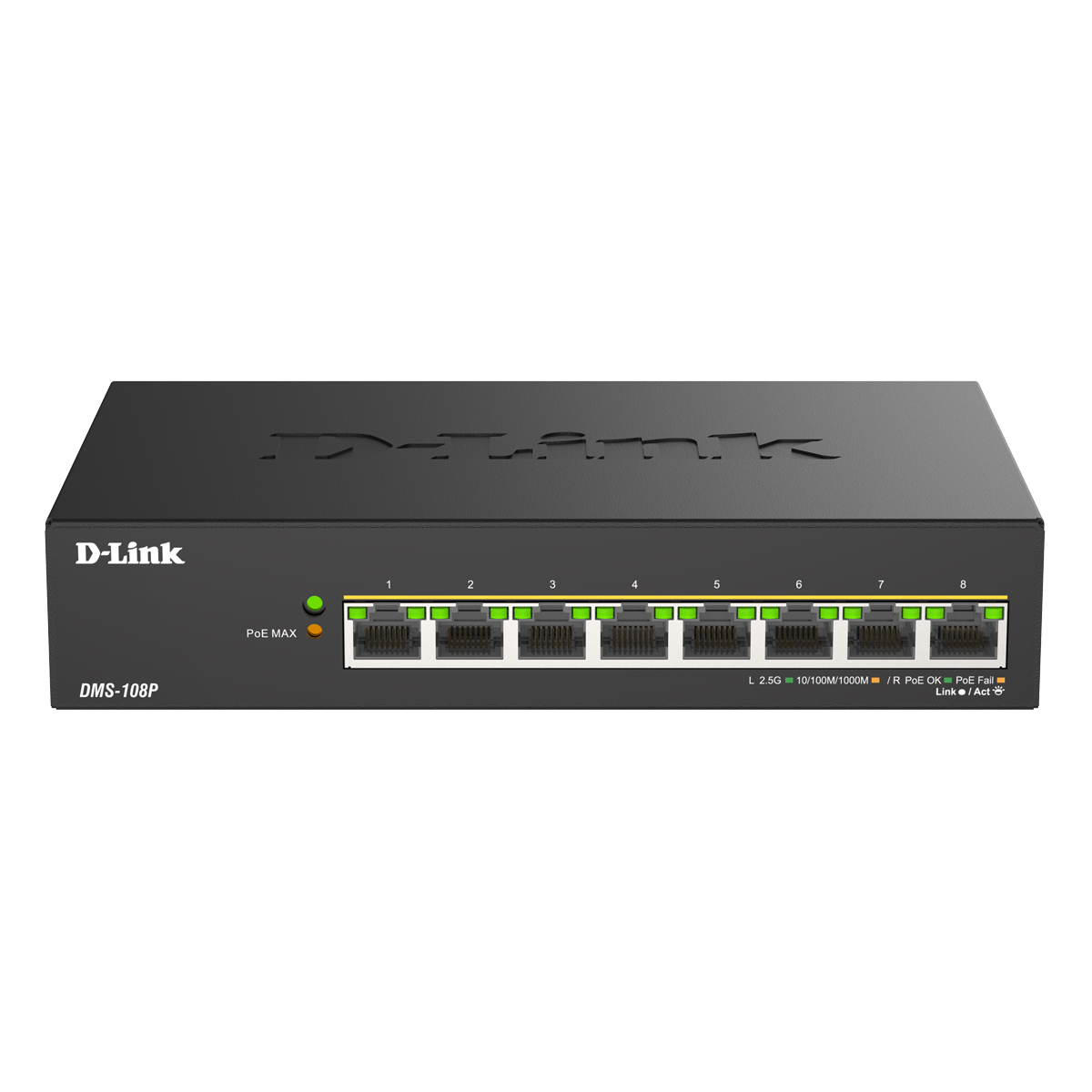 Thumbnail - D-Link DMS-108P Unmanaged Switch 8x 2.5 Gigabit Ethernet, PoE++ max. 230 Watt