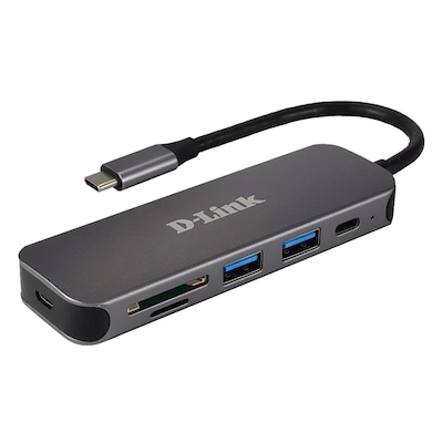 Thumbnail - D-Link DUB-2325 USB-Hub mit Kartenleser 1x USB-C, 2x USB-A 3.0, 1x microSD Slot, 1x SD Card Slot