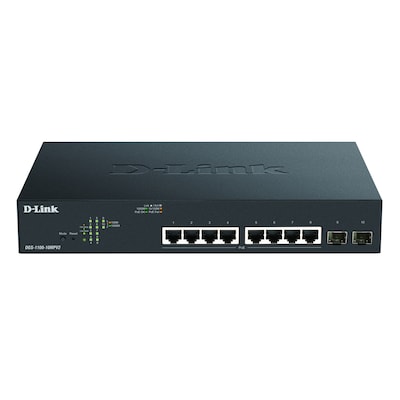 D-Link DGS-1100-10MPV2 Managed L2 Gigabit Ethernet (10/100/1000) Power over Ethernet (PoE) 1U Schwarz