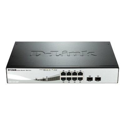 D-Link DGS-1210-08P Smart Managed Switch 8x Gigabit Ethernet (8x PoE, max. 45W), 2x SFP