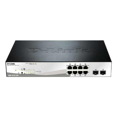 D-Link DGS-1210-10P Managed L2 Gigabit Ethernet (10/100/1000) Power over Ethernet (PoE) 1U Schwarz