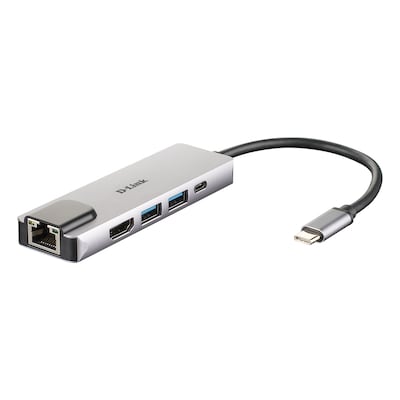 D-Link DUB-M520 laptop-dockingstation & portreplikator Kabelgebunden Thunderbolt 3 Aluminium