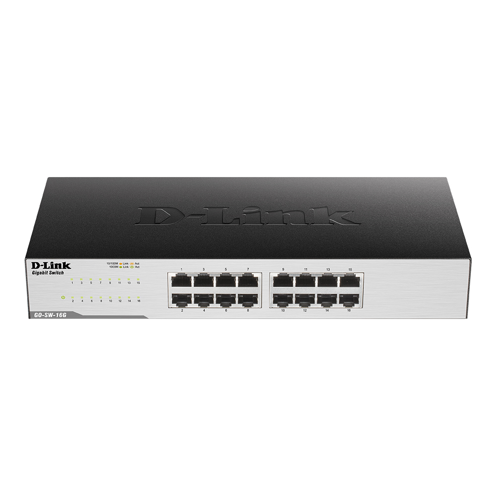D-Link GO-SW-16G/E Easy Desktop Gigabit 16-Port Switch (1000 Mbit/s, Auto MDI/MDIX, Auto-Negotiation)