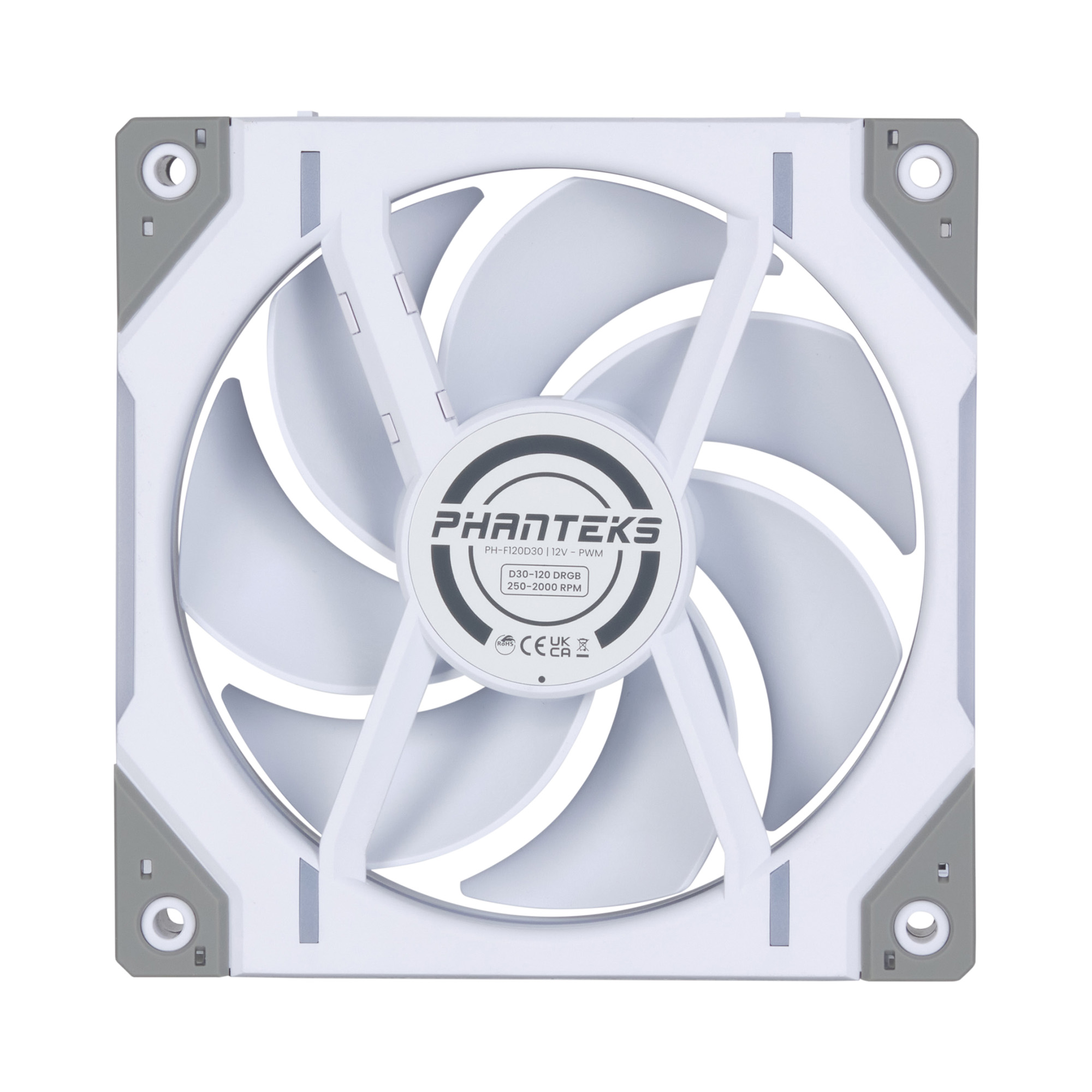 PHANTEKS D30 PWM D-RGB weiß | 120mm Gehäuselüfter Kühlung Produkt Bild 4