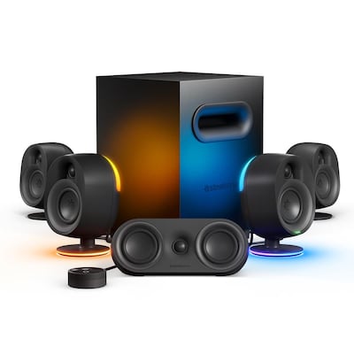 SteelSeries Arena 9 Gaming Lautsprecher 5.1 Surround Sound, kabellose hintere Lautsprecher