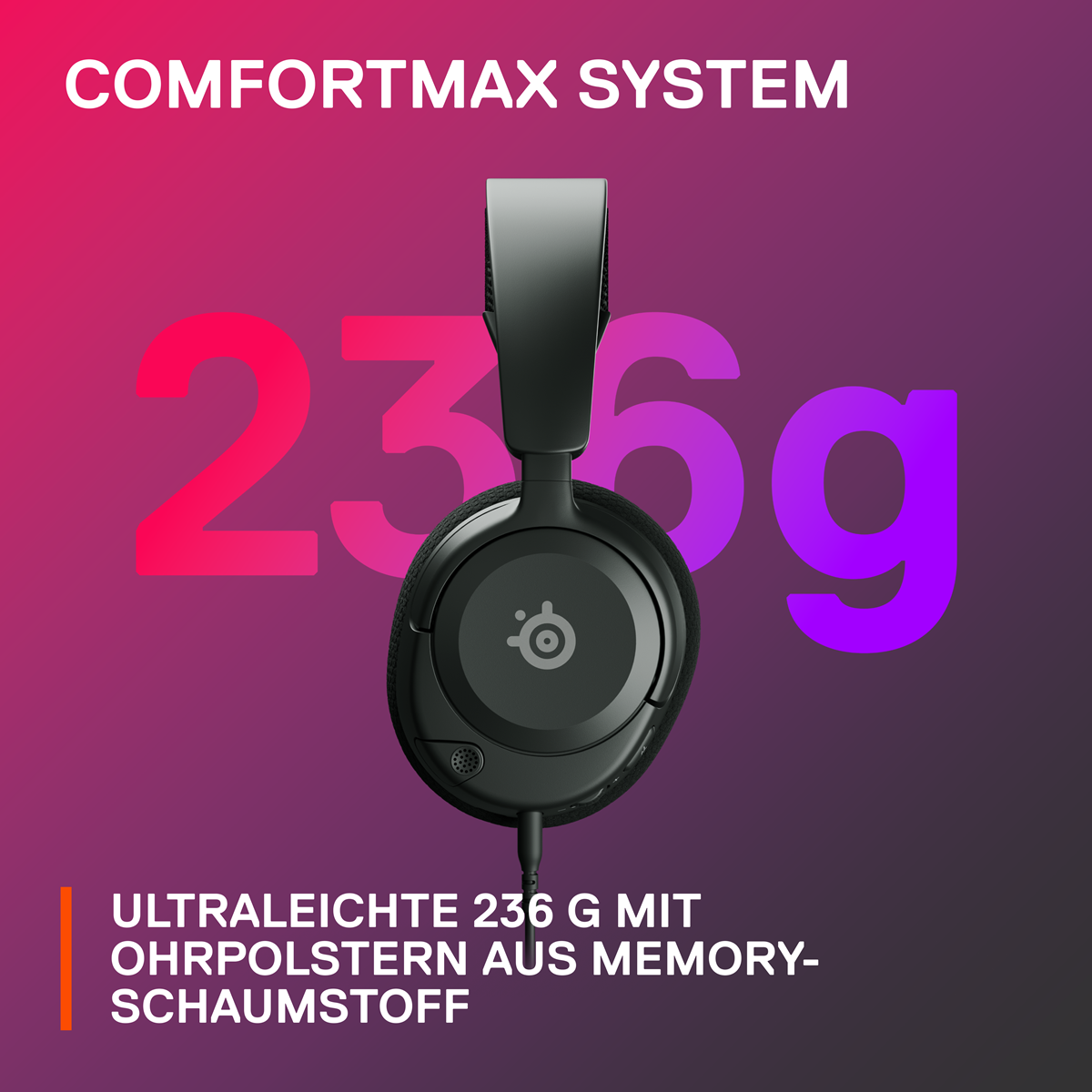 SteelSeries Gaming Headset Arctis Nova 1 B-Ware kabelgebundenes Gaming Headset, schwarz Headset Produkt Bild 6