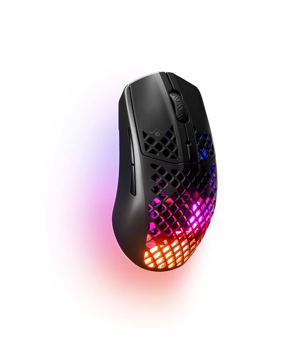SteelSeries Aerox 3 Onyx Wireless Ultraleichte Gaming Maus(2022) - kabellos, BT & 2,4Ghz, 18.000 CPI TrueMove Air optischer Sens