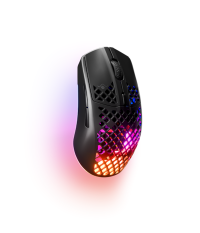 SteelSeries Aerox 3 Onyx Wireless Ultraleichte Gaming Maus(2022) - kabellos, BT & 2,4Ghz, 18.000 CPI TrueMove Air optischer Sens
