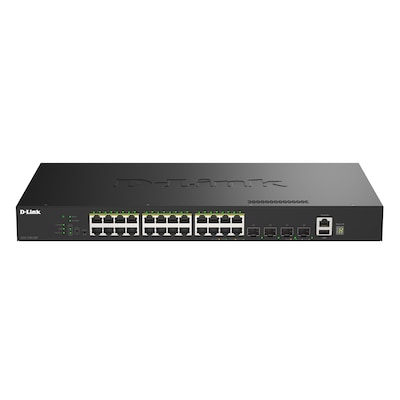 D-Link DGS-1530-28P Smart Managed Switch 24x Gigabit Ethernet (PoE+, max. 370 W), 4x 10G SFP+, 1x USB 2.0, 1x Konsolen-P...