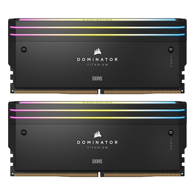 Thumbnail - Corsair Dominator Titanium Schwarz 48GB (2x24GB) DDR5-7000 XMP Arbeitsspeicher, CL36, 1.4V