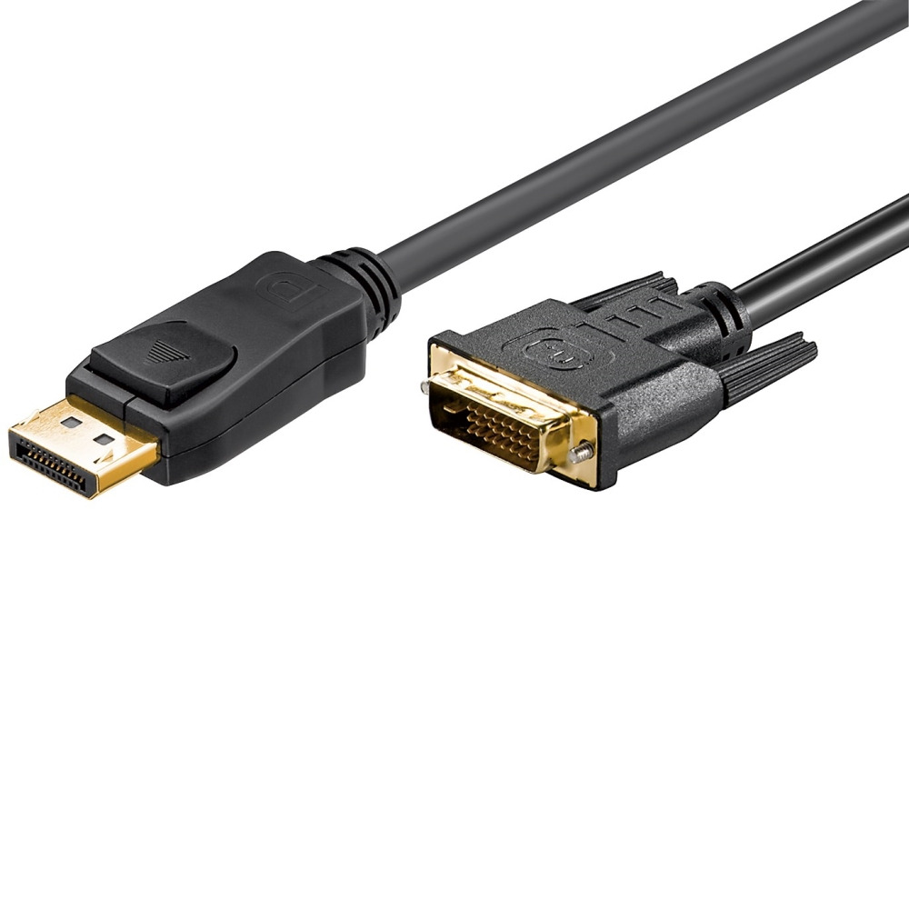 Goobay 3m DisplayPort/DVI-D-Adapterkabel [vergoldete Kontakte, Displayport mit Verriegelung]