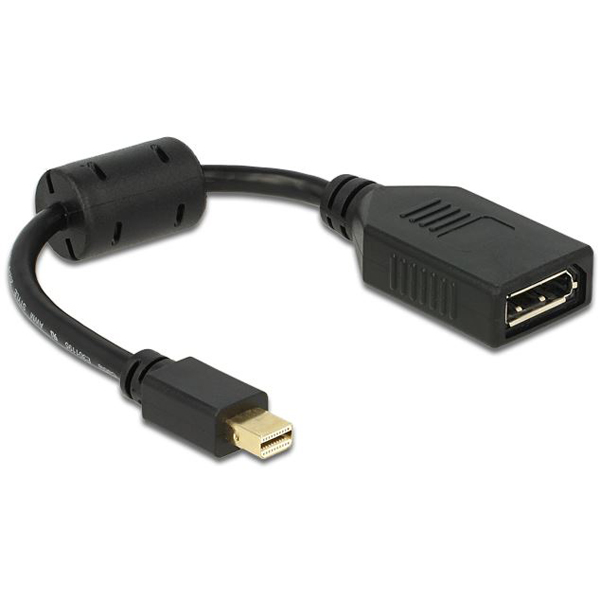 Delock Adapter mini Displayport Stecker > Displayport Buchse schwarz