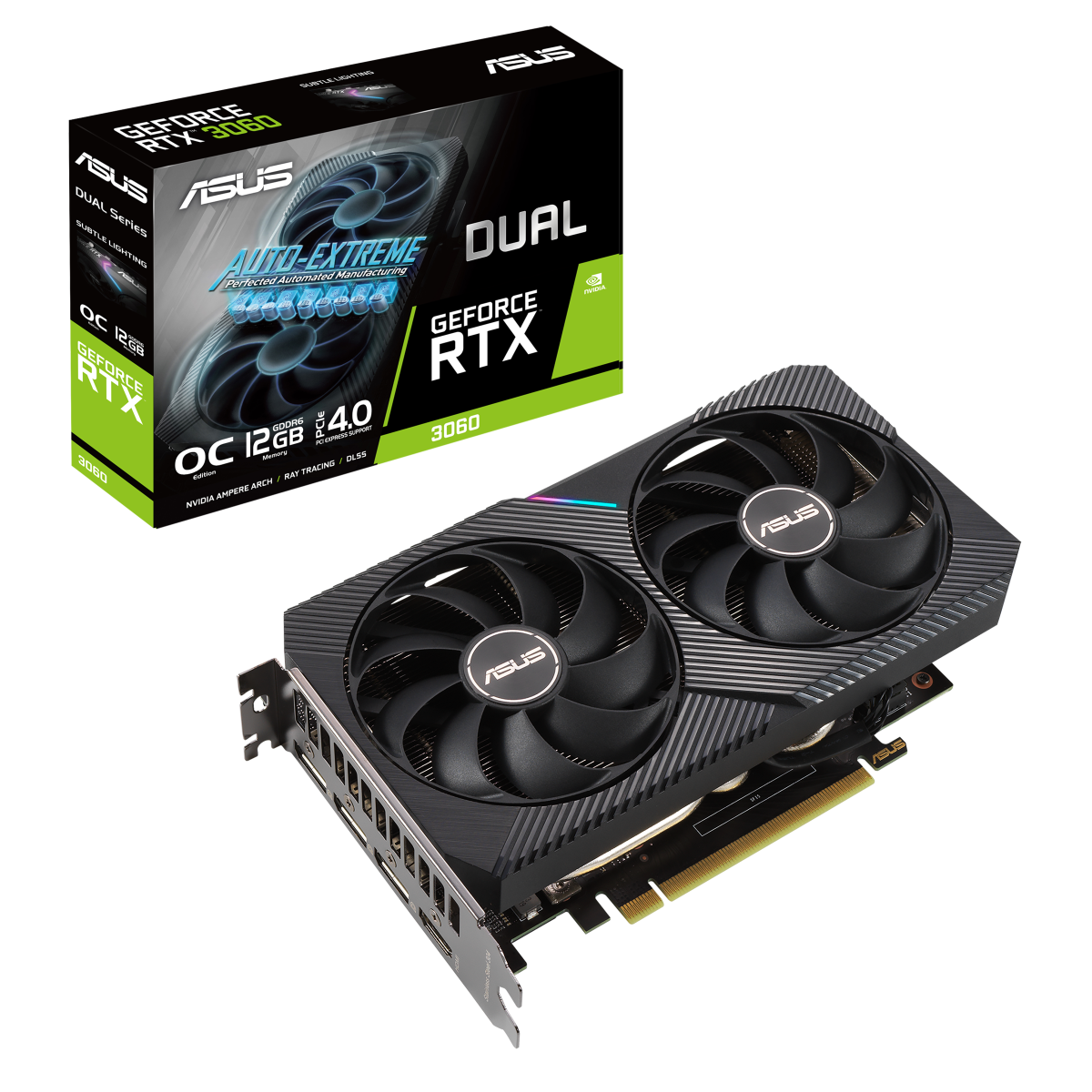 ASUS Dual GeForce RTX 3060 V2 OC LHR Grafikkarte - 3x DisplayPort, 1x HDMI
