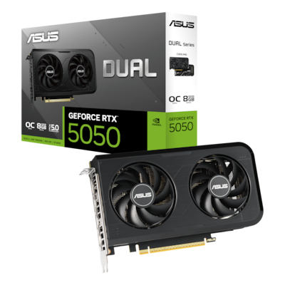 ASUS Dual GeForce RTX 5050 8G OC Grafikkarte - 8GB DDR6, HDMI, 3x DisplayPort