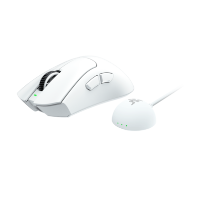 Razer Deathadder V4 Pro - Ultra leichte kabellose ergonomische E-Sport-Maus mit Focus Pro 45K Optical Sensor Gen-2, 56 Gramm Gewicht, weiß