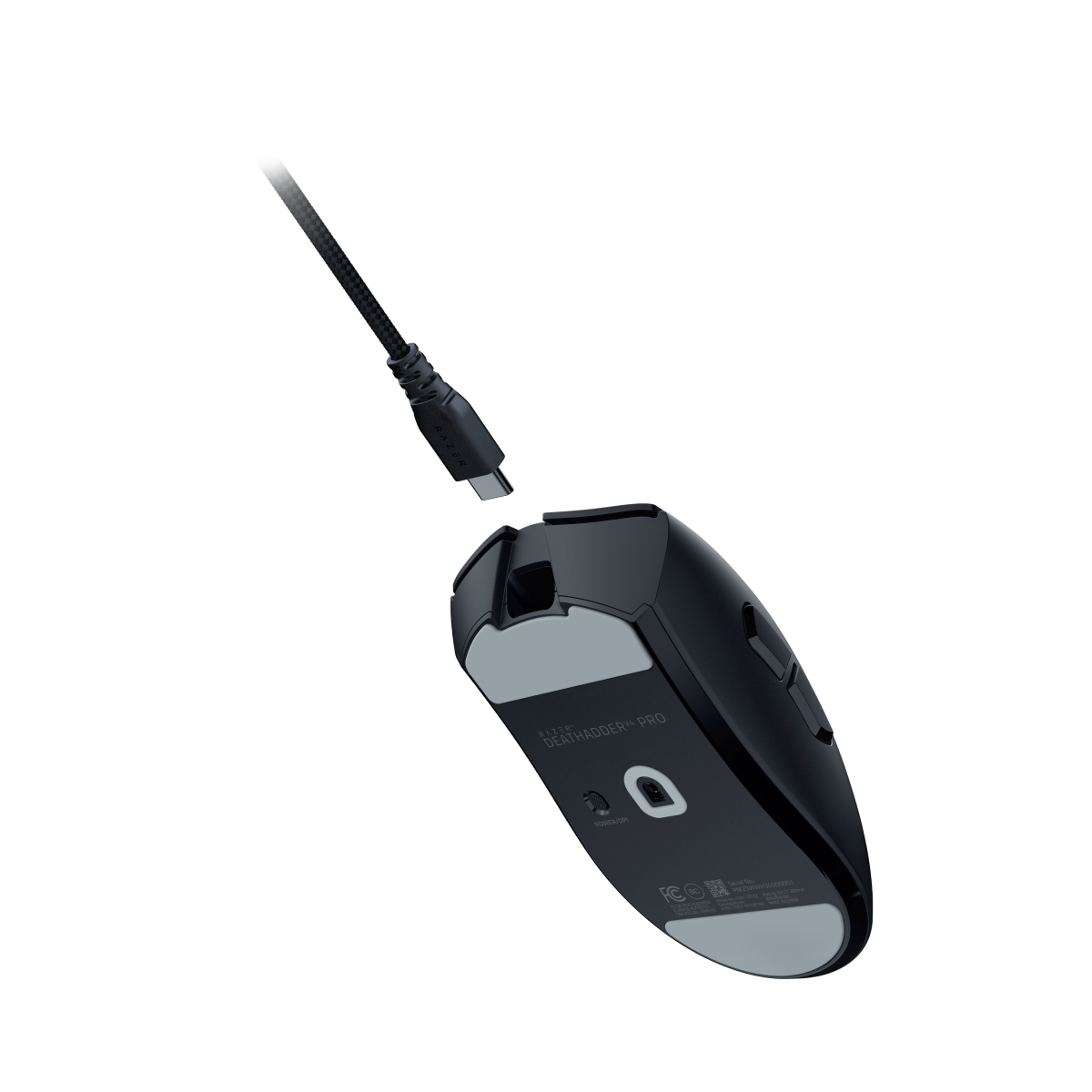 Razer DeathAdder V4 Pro – Mouse Wireless Ergonomico 57g, Sensore 45K DPI, Polling 8K Hz, Switch Ottici Gen-4, Bianco