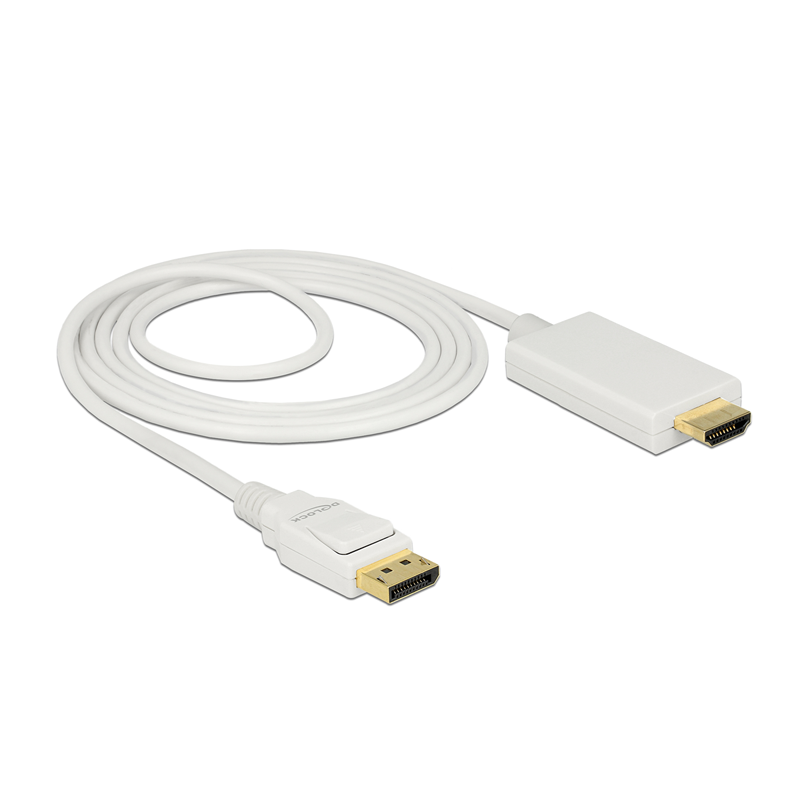 Delock Kabel DisplayPort 1.2 Stecker - High Speed HDMI-A Stecker Passiv 4K 30 Hz 2m weiß