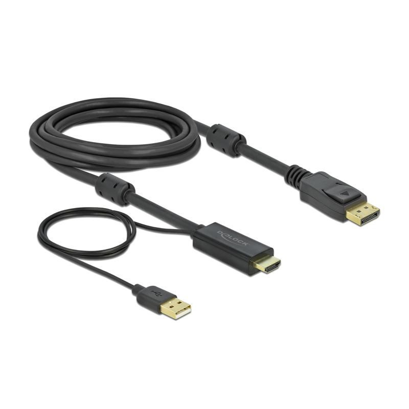 Delock HDMI zu DisplayPort Kabel 4K 30 Hz 3m