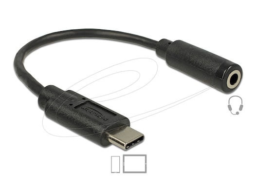 Delock Audio Adapter USB Type-C™ Stecker Klinkenbuchse 14 cm