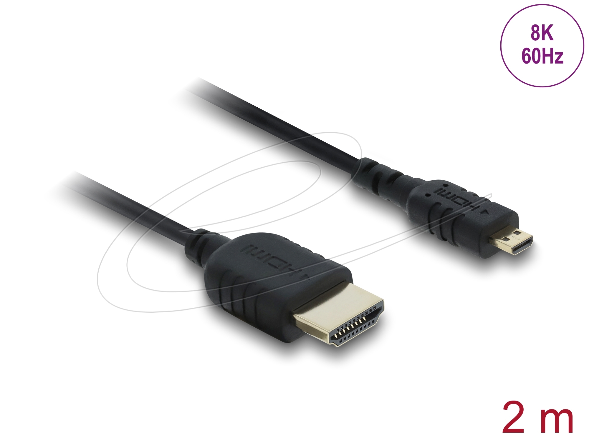 Delock Koaxiales High Speed HDMI Kabel HDMI Stecker HDMI Stecker zu Micro HDMI Stecker 8K 60 Hz 2 m